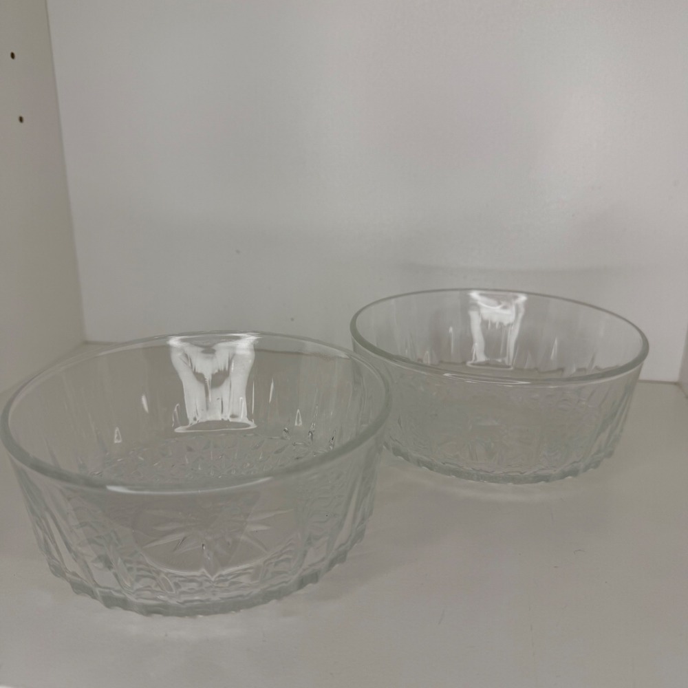 Vintage Arcoroc France - Glass Serving Dessert Bowls Dishes